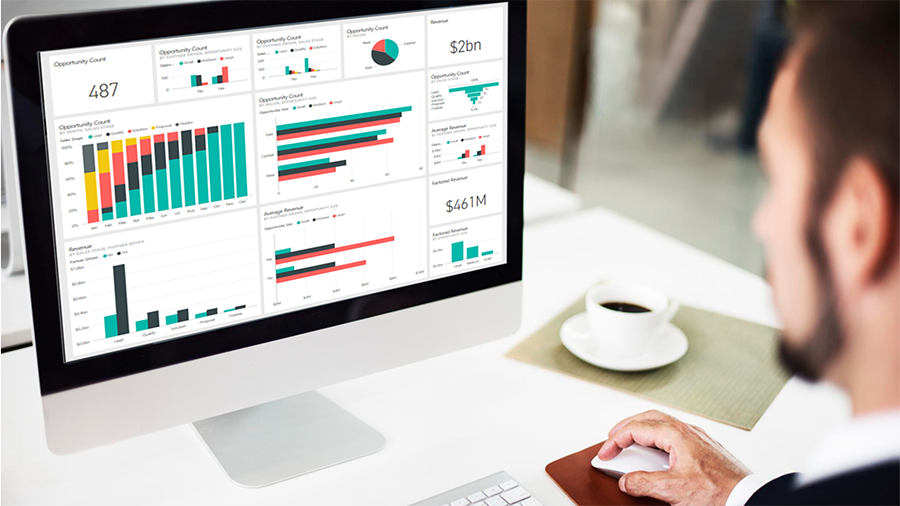 man using power bi